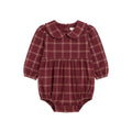 Myra Flannel Romper - Pomegranate Plaid