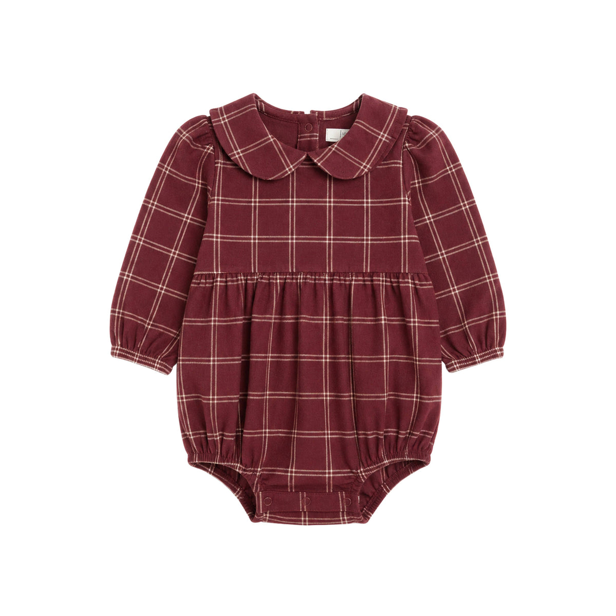 Myra Flannel Romper - Pomegranate Plaid