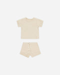 Ribbed Shortie Set Oatmeal