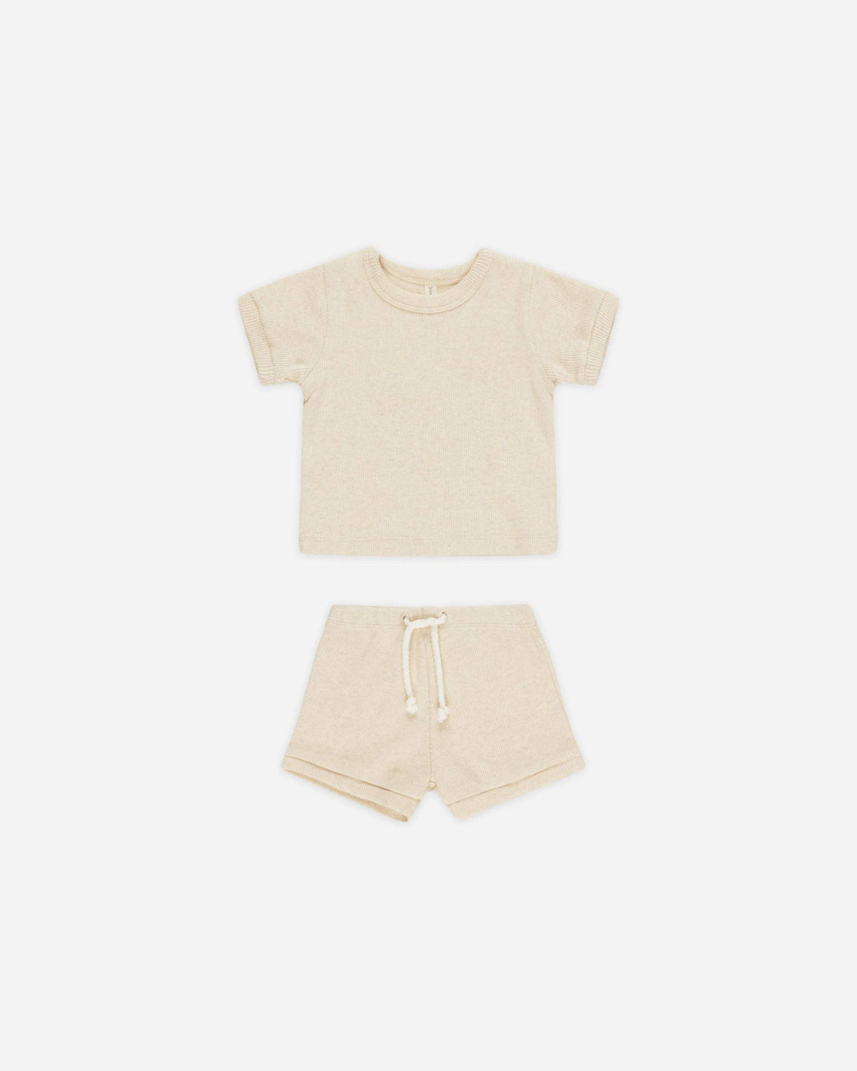 Ribbed Shortie Set Oatmeal