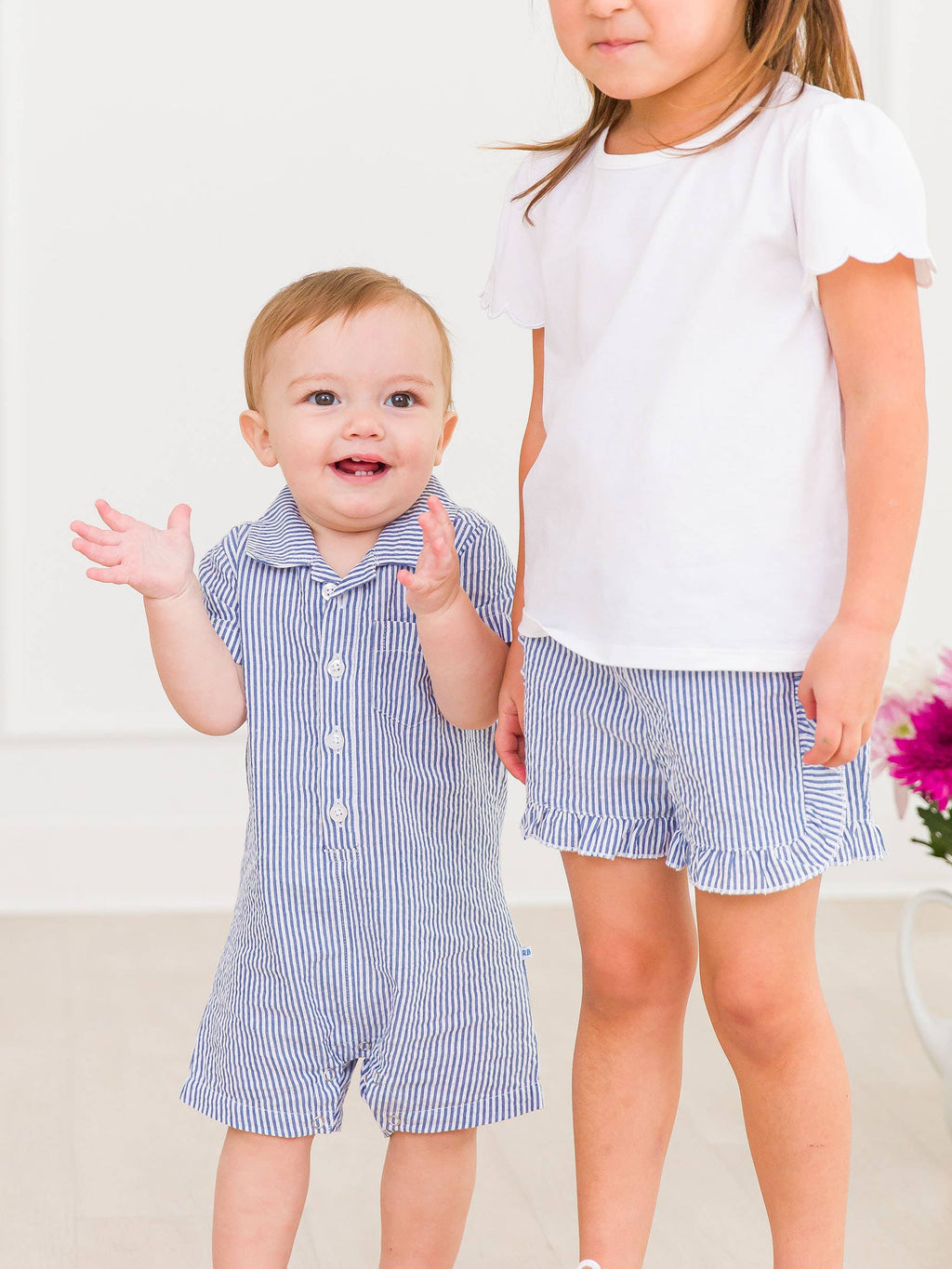 Blue Button-Up Romper