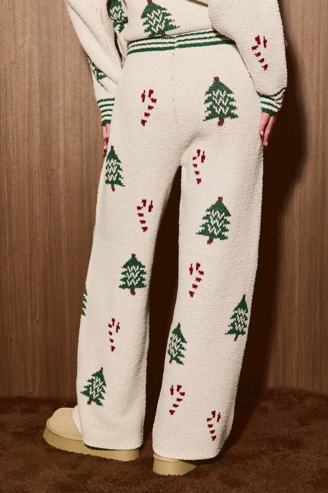 Christmas Tree Wide Leg Sweater Pants