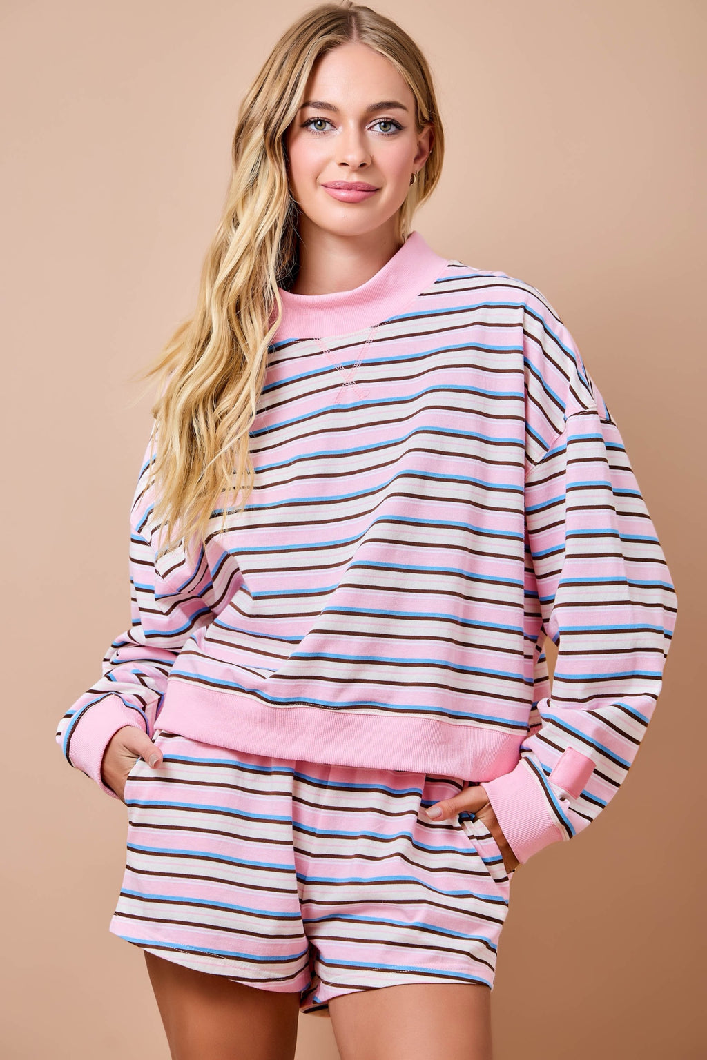 Pink Chloe Striped Sweatshirt