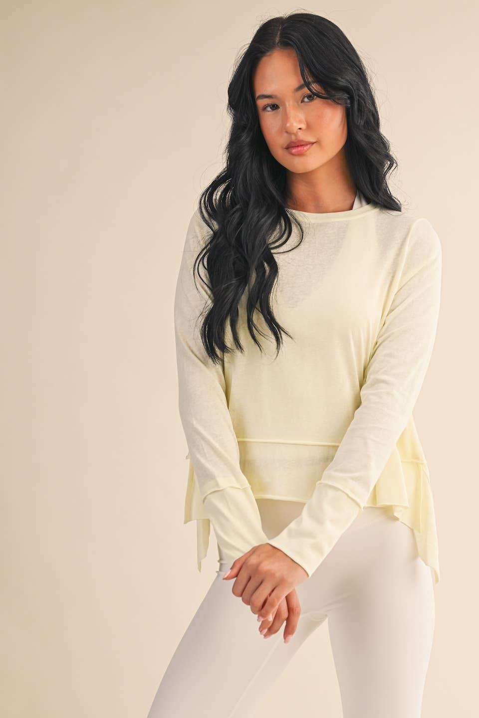 Cotton Slub Long Sleeve Layering Top