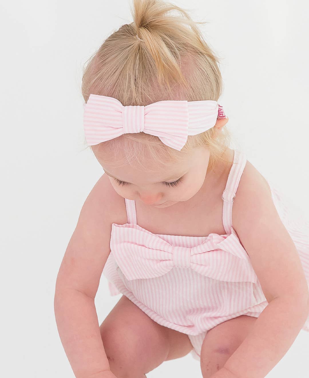 Pink Seersucker Bubble Romper