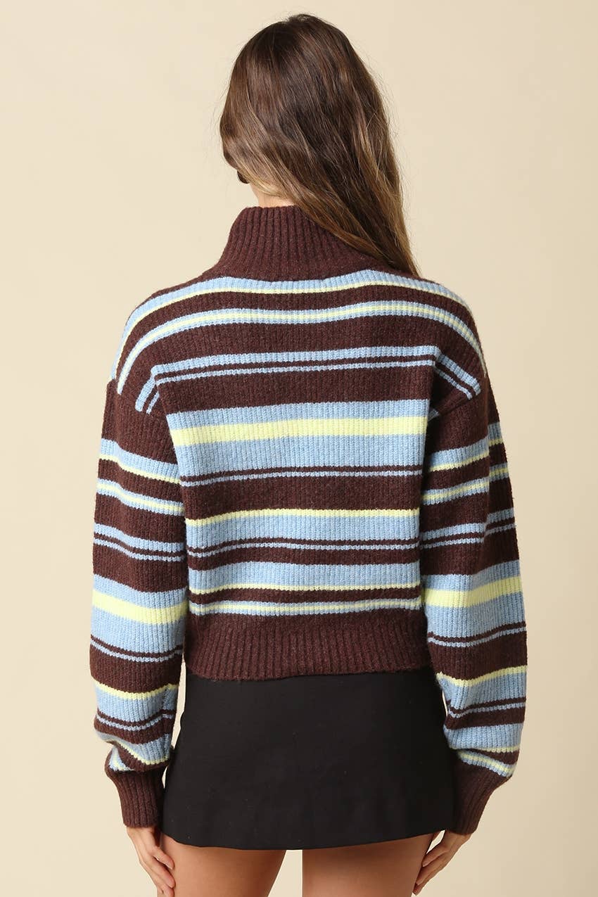 Aspen Striped Zip-Up Cardigan