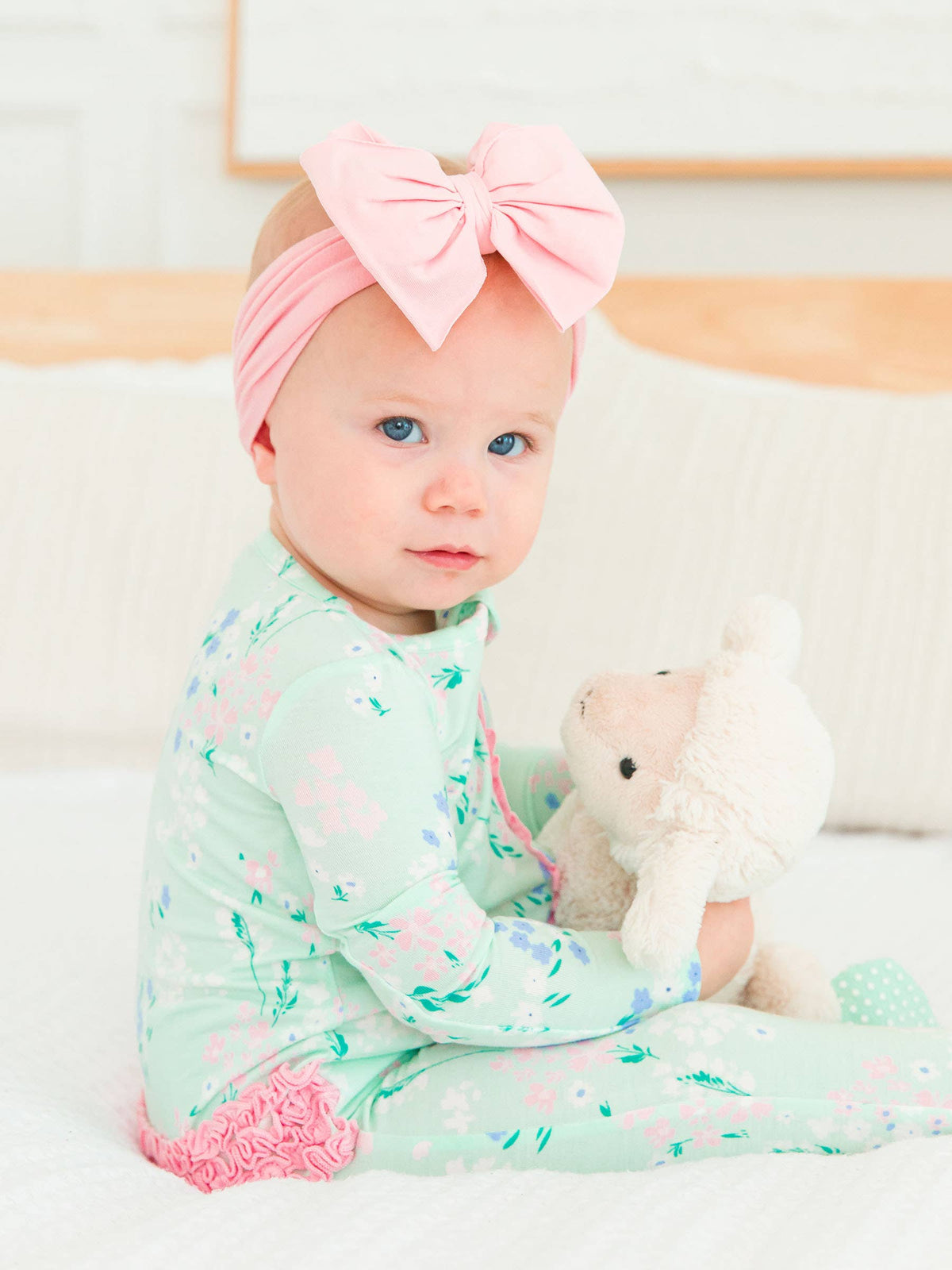 Mint Meadow Footed Onesie
