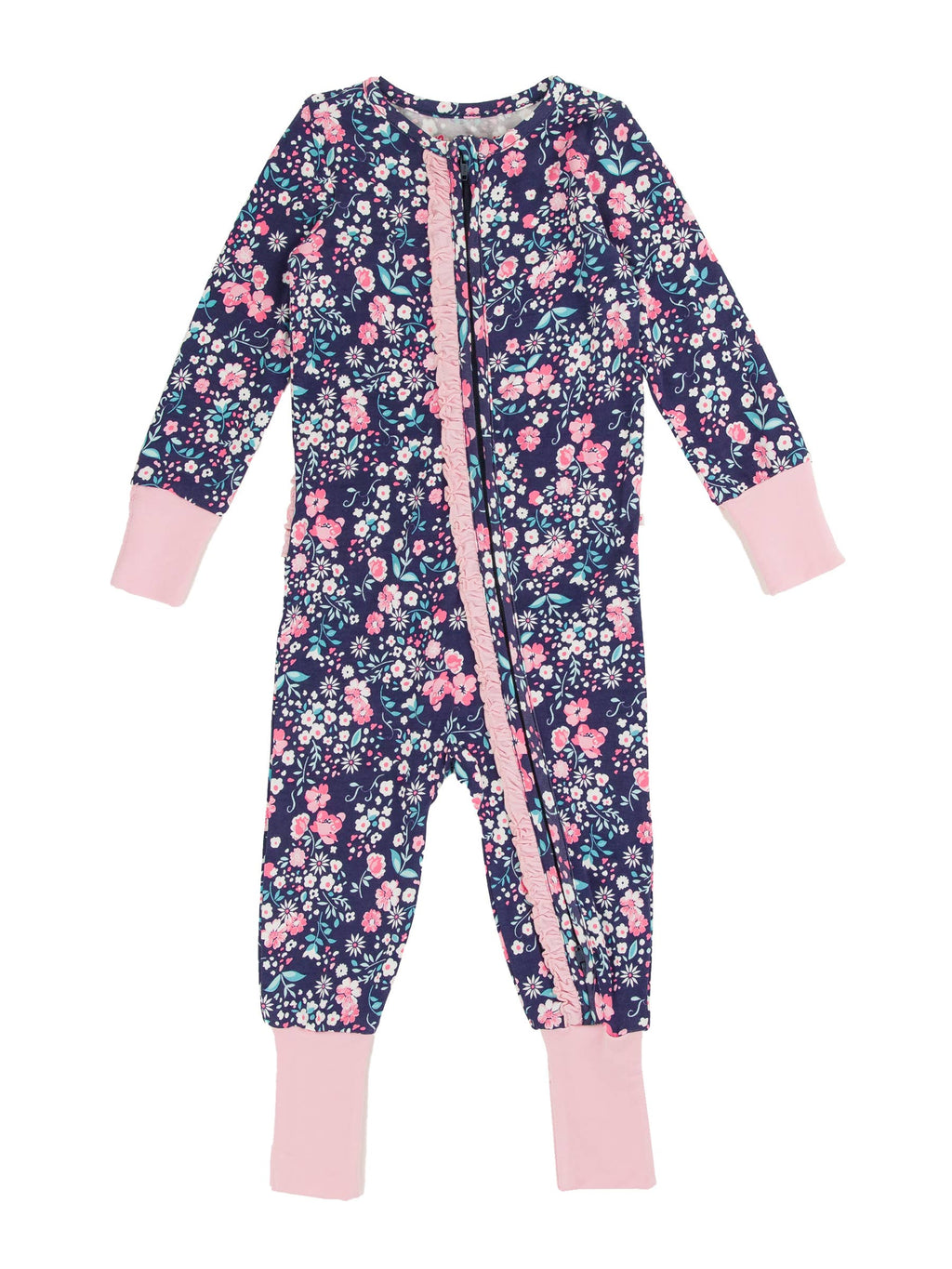 Dark Floral One Piece Footie