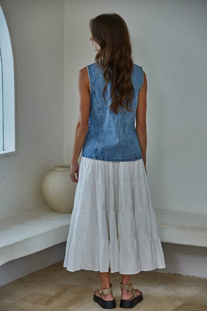Denim Button Down Vest