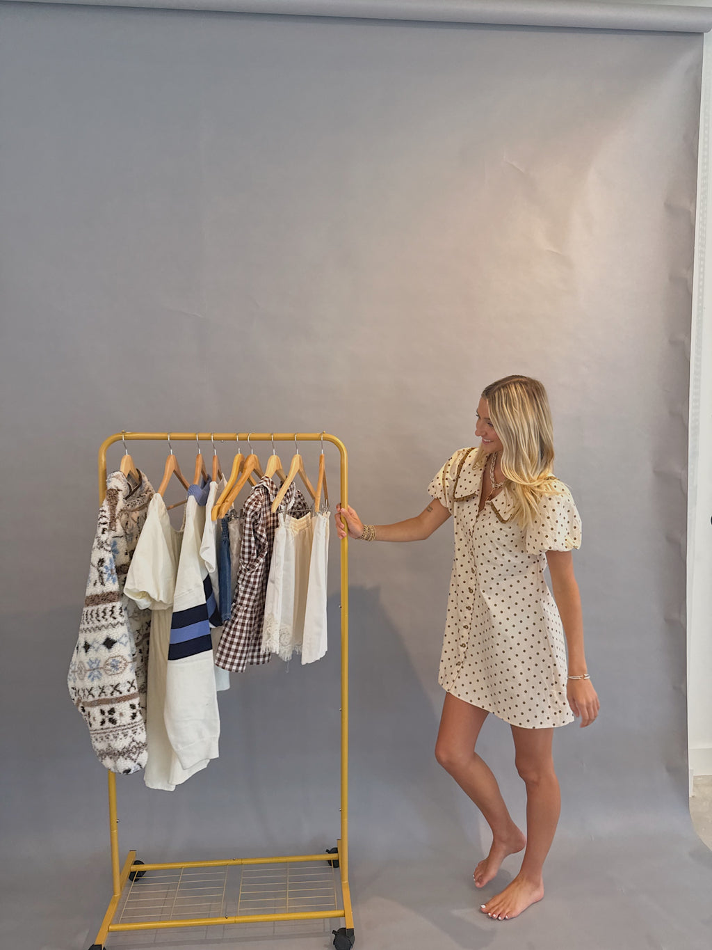 Polka Dot Collar Dress