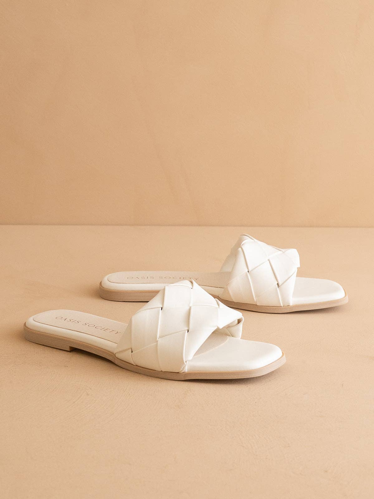 The Darla White Woven Sandal