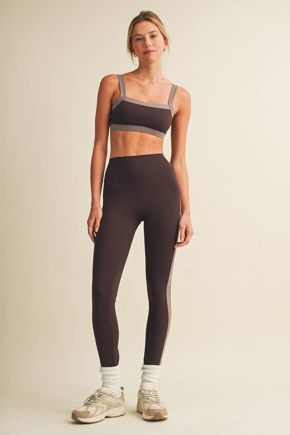 Contrast Block Sports Bra