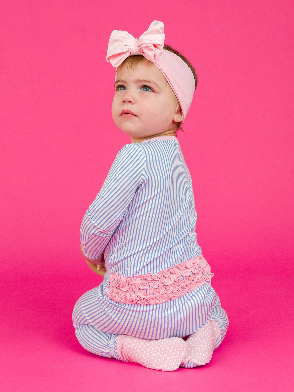 Bamboo Stripe Ruffle Pajama
