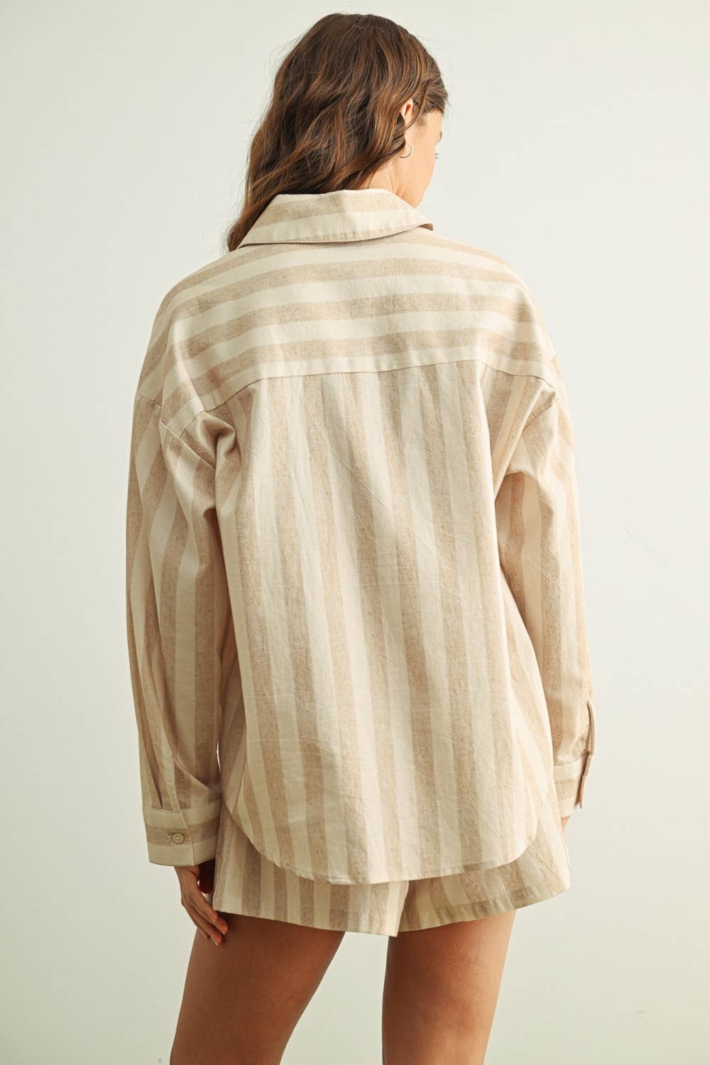 Striped Elastic Waist Shorts