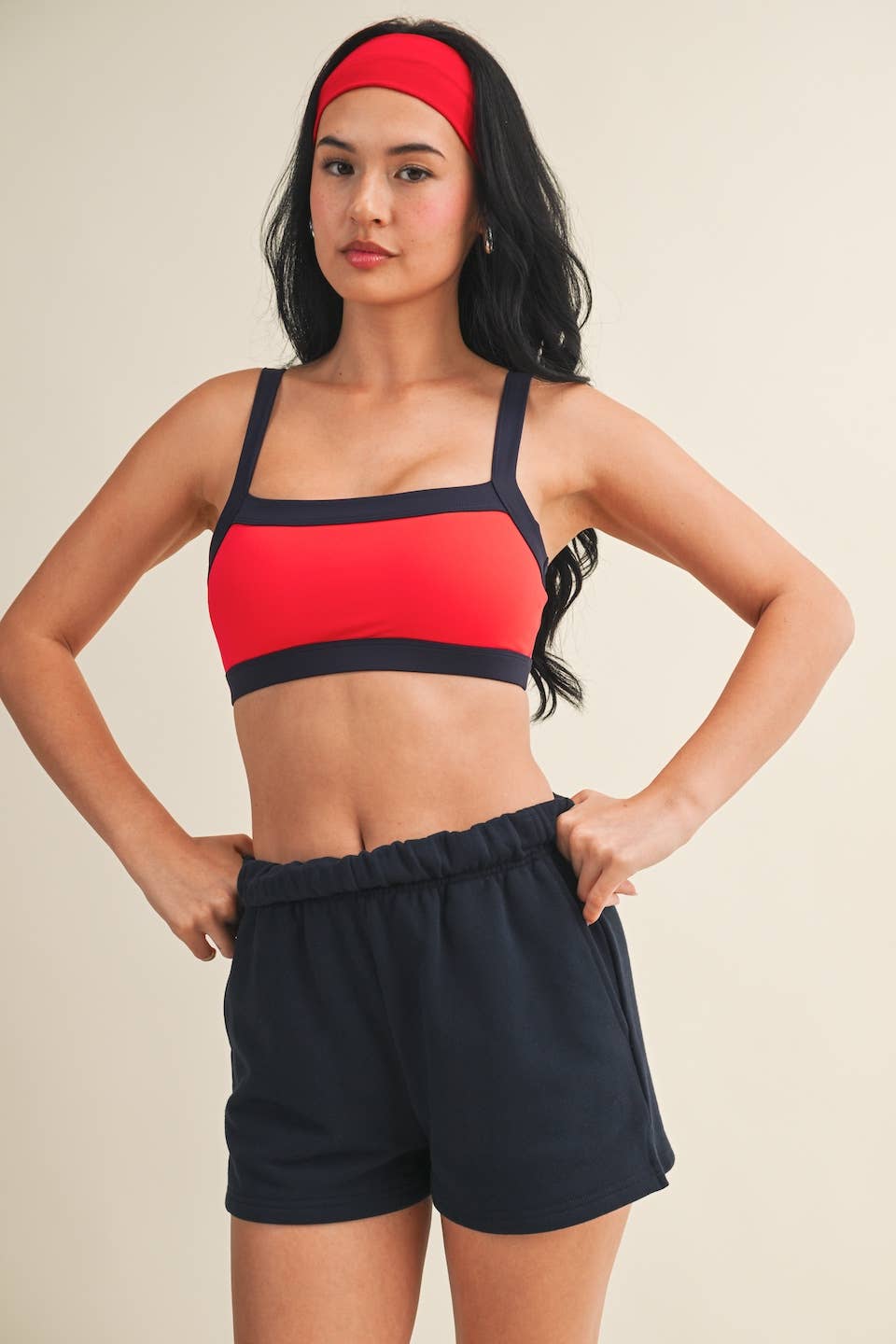Contrast Block Sports Bra