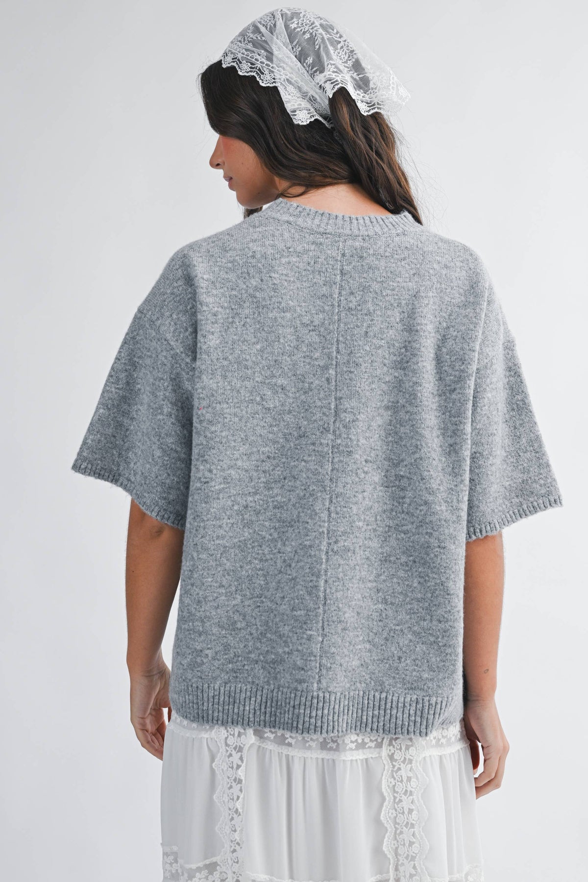 Short Sleeve Knit Sweater
