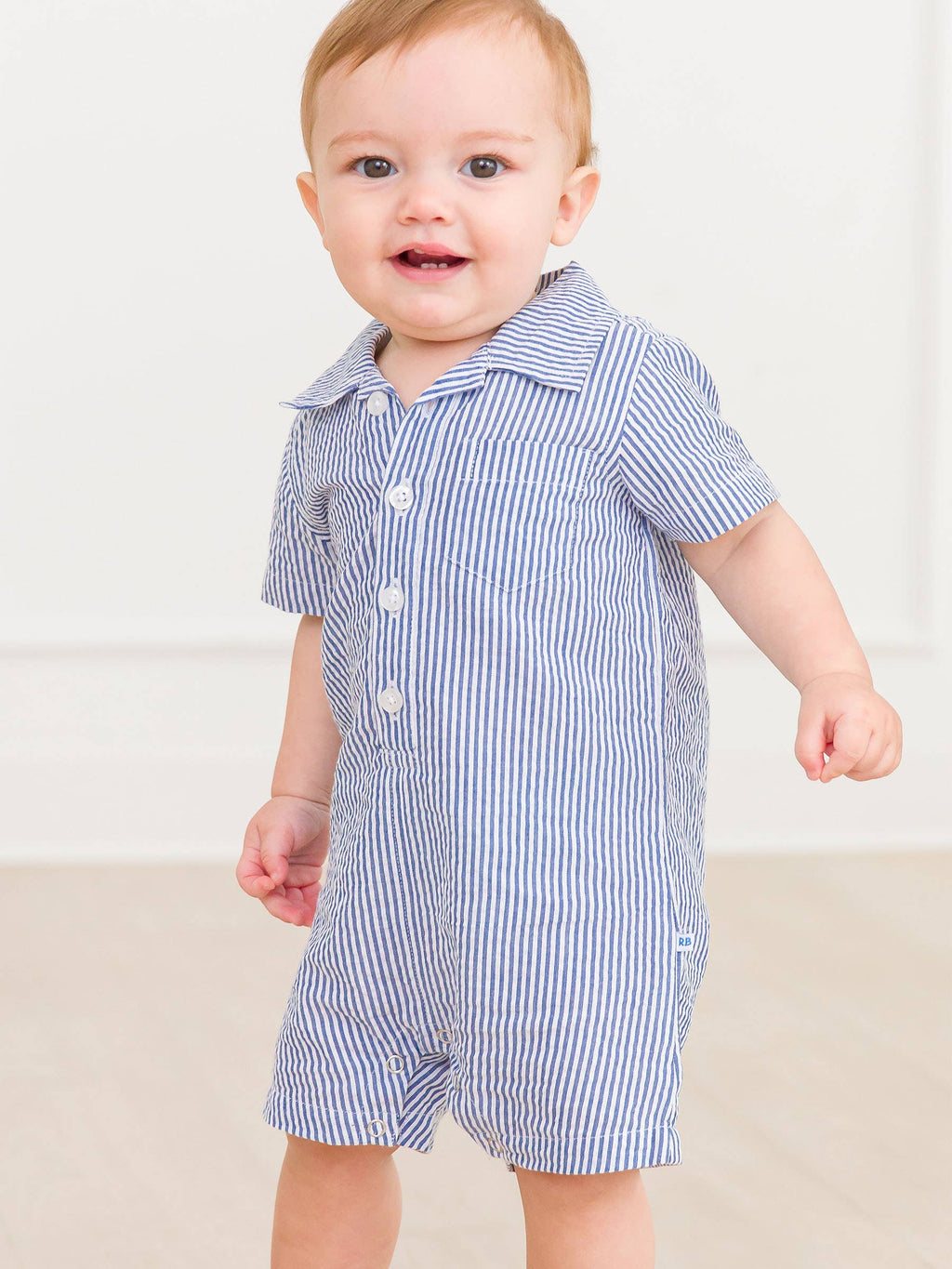 Blue Button-Up Romper