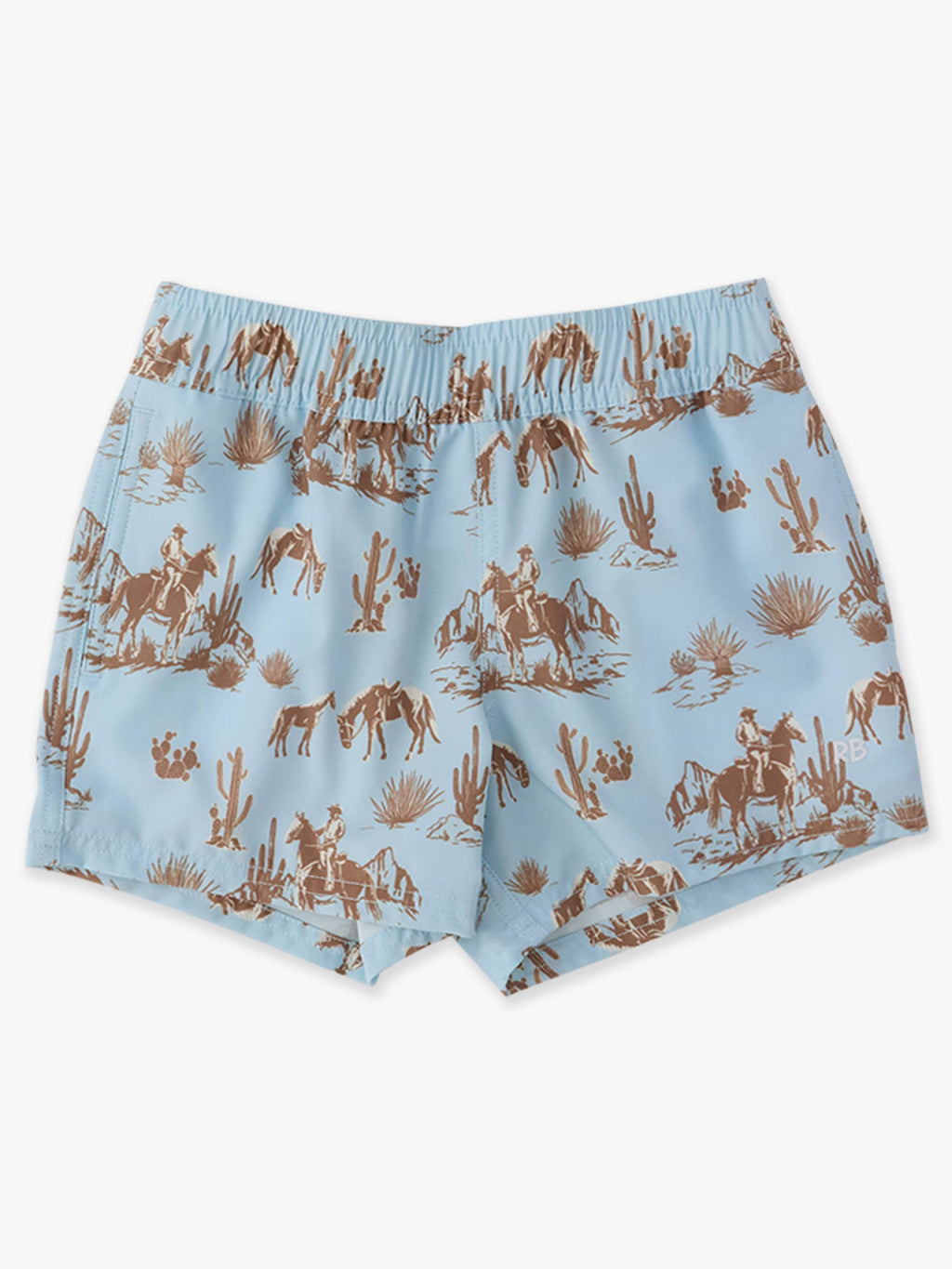 Boys Blue Western Trail Toile Performance Court Shorts