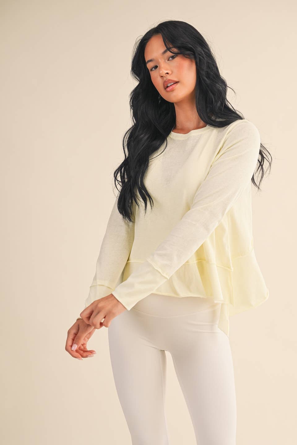 Cotton Slub Long Sleeve Layering Top