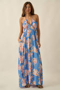 Floral Crepe Halter Maxi