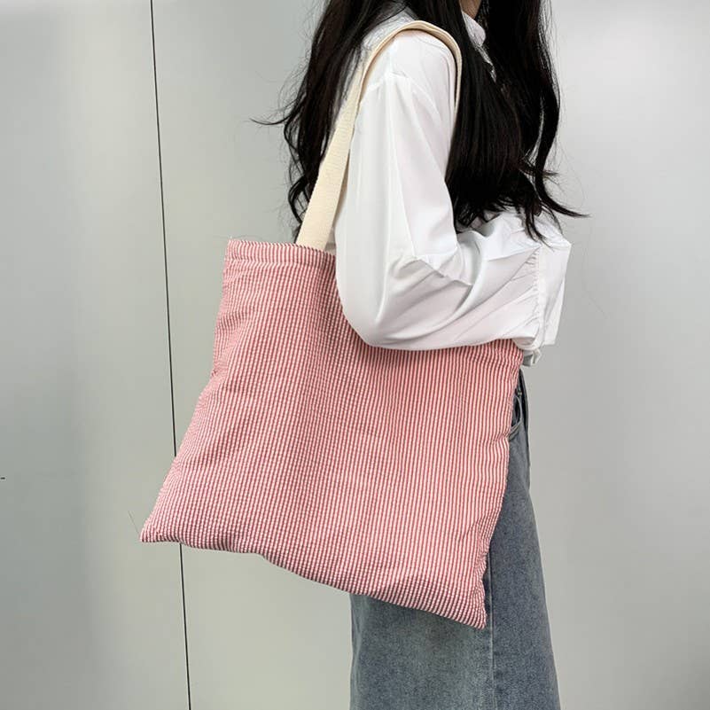 Stripe Shoulder Tote Bag