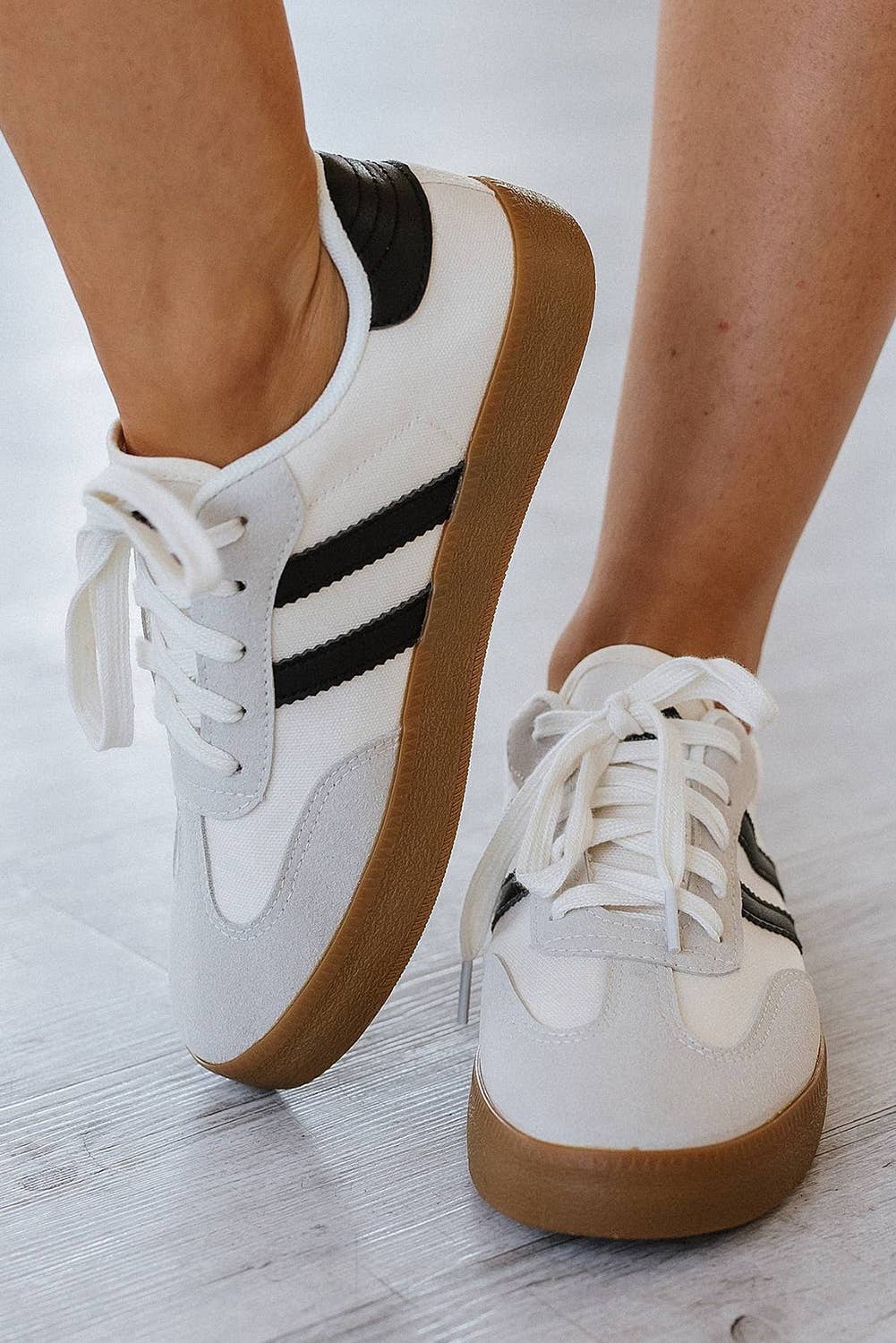 Striped Flat Sneakers