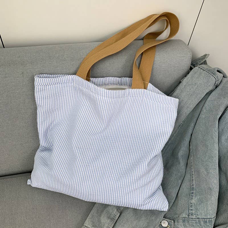 Stripe Shoulder Tote Bag