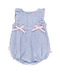 Blue Ruffle Bubble Romper