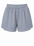 Harbor Blue Striped Loungewear Flare Shorts