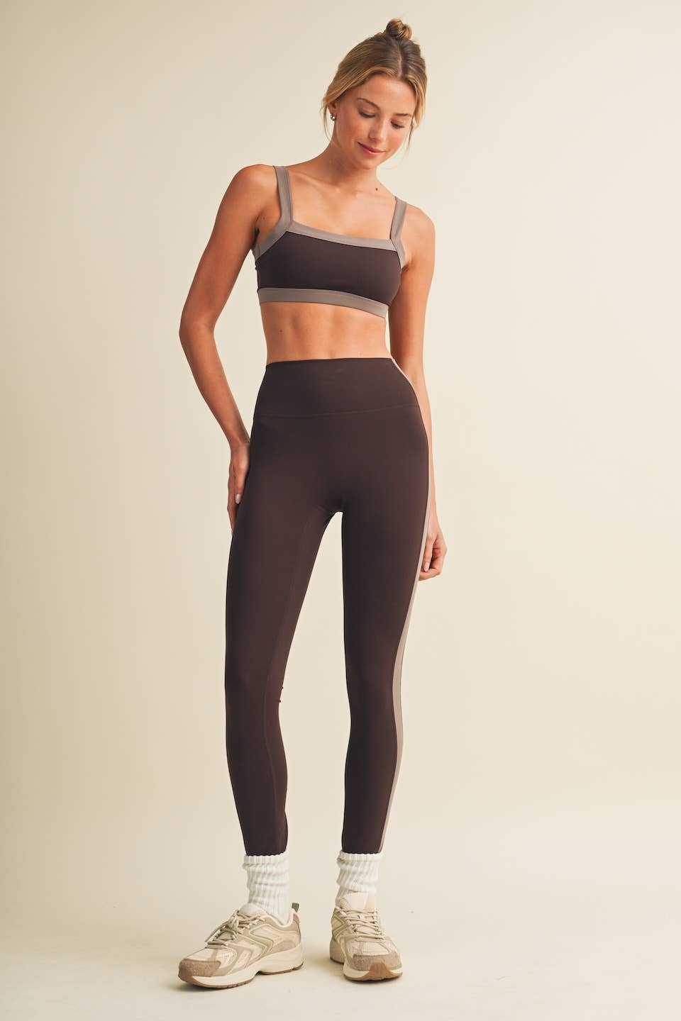 Contrast Block Sports Bra