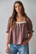 Paisley Puff Sleeve Top