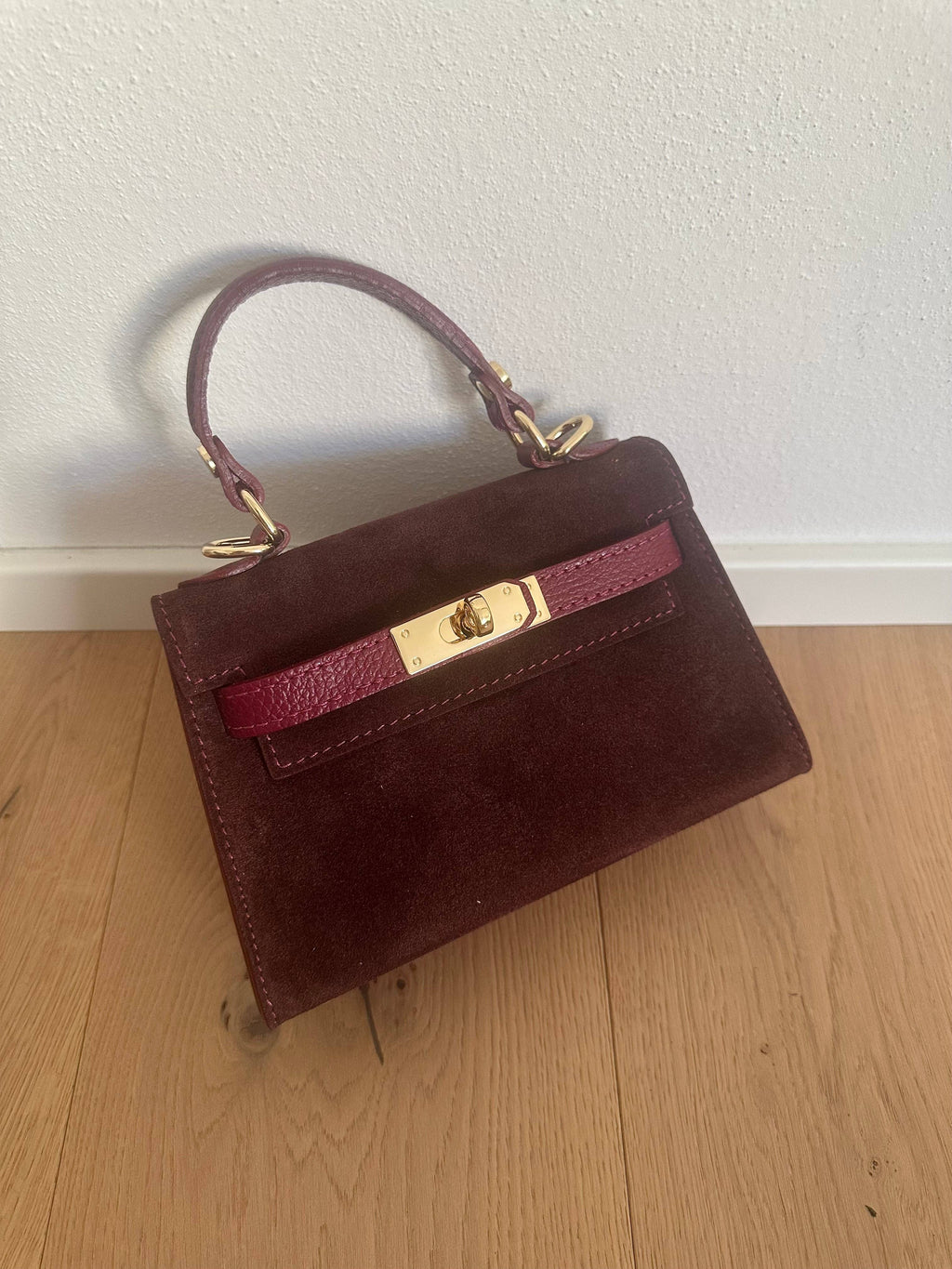 Mini K Suede Bag - Beige