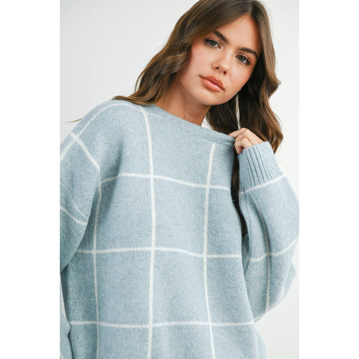 Checkered Crew Neck Sweater