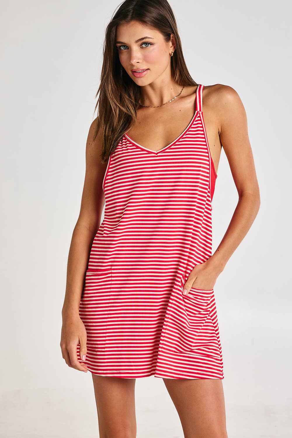 Striped Active Dress Romper