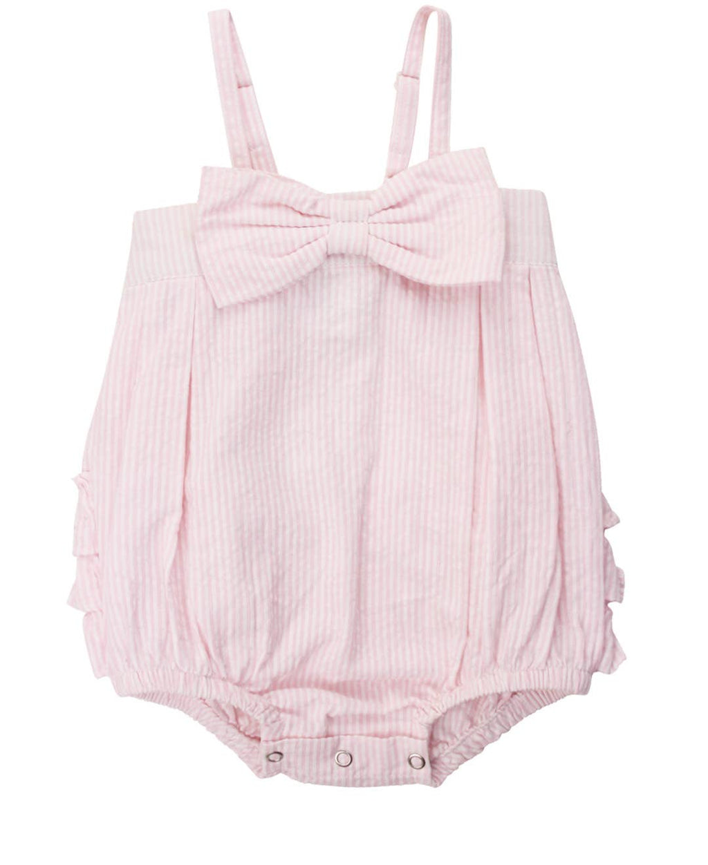 Pink Seersucker Bubble Romper