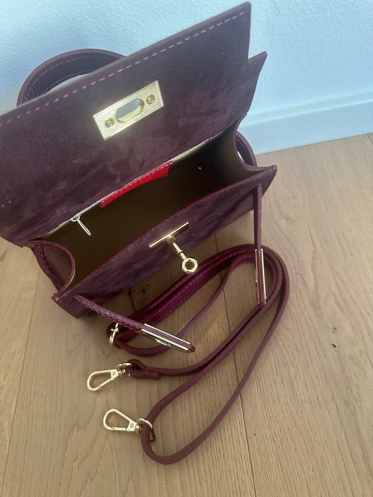 Mini K Suede Bag - Beige