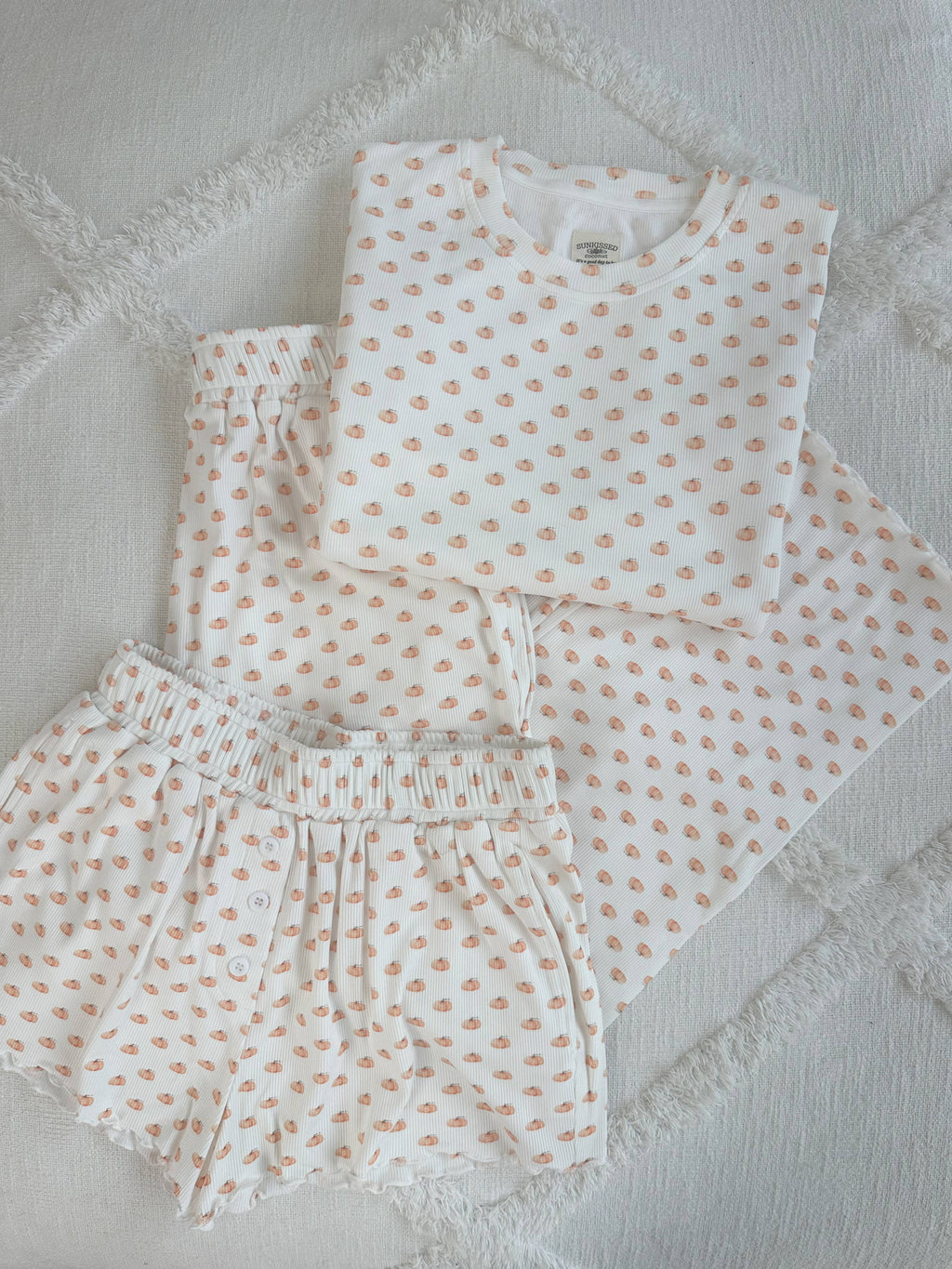 Pumpkin Fall Autumn Short Sleeve Pajama Top