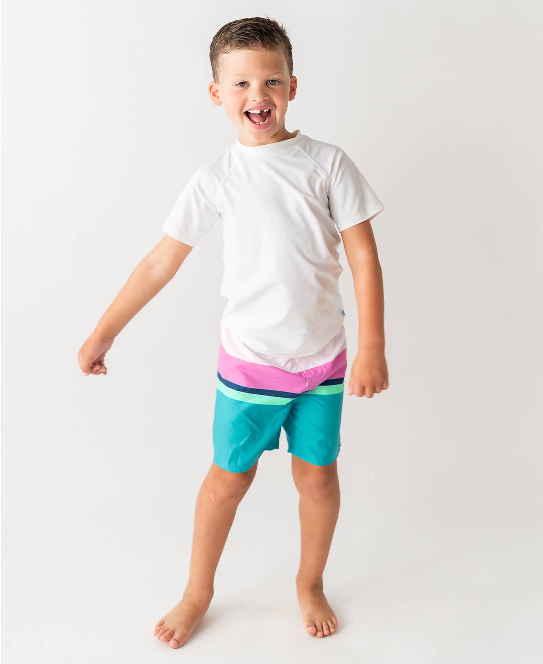 White Short Sleeve Swim Shirt