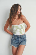 Striped Sweater Tube Top