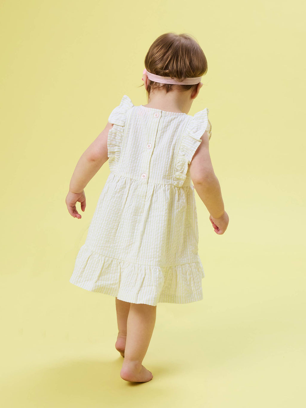 Banana Seersucker Bow Dress