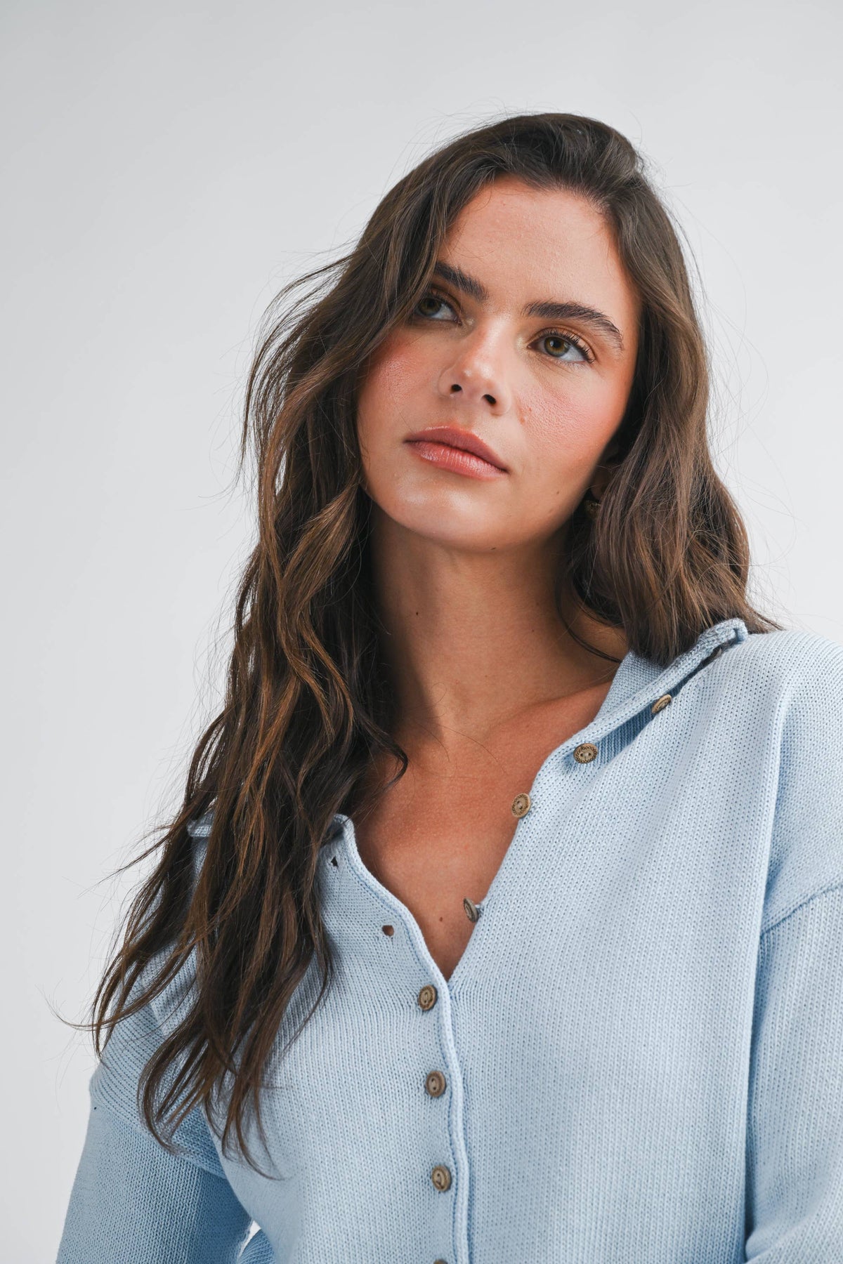 Button Cropped Sweater