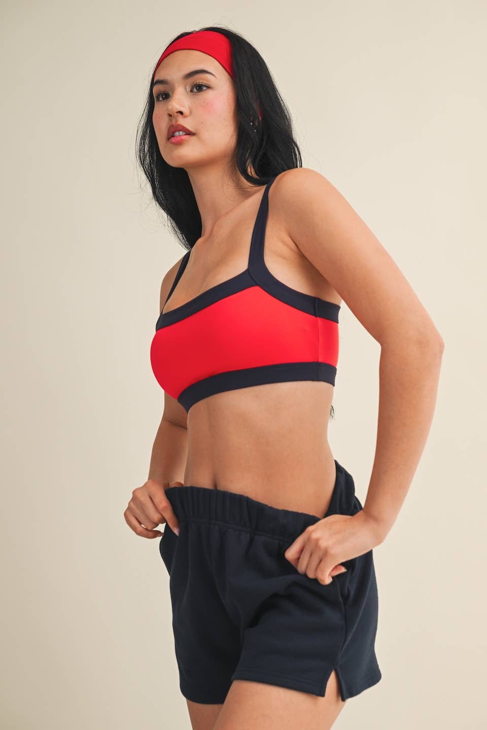 Contrast Block Sports Bra