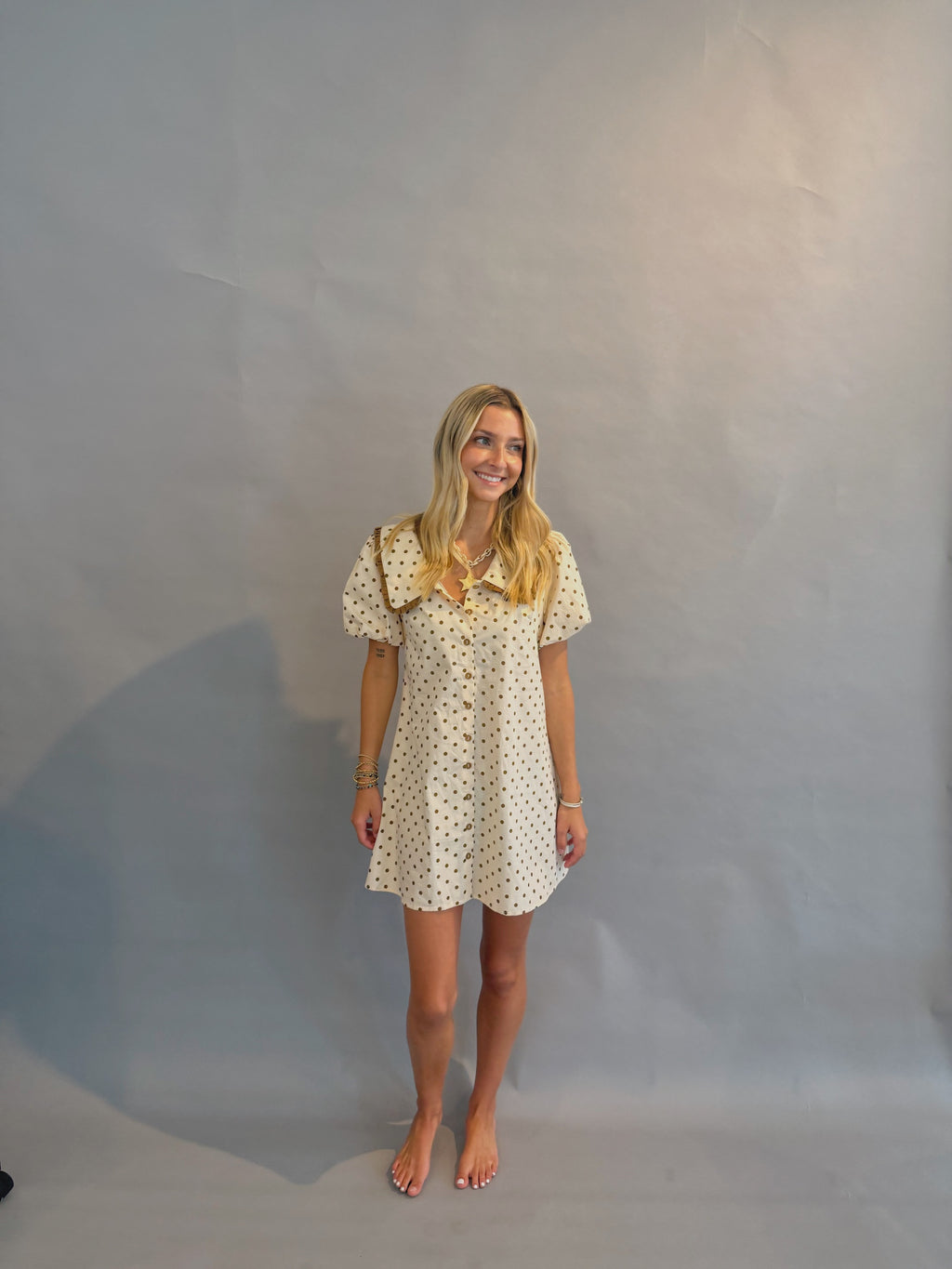 Polka Dot Collar Dress