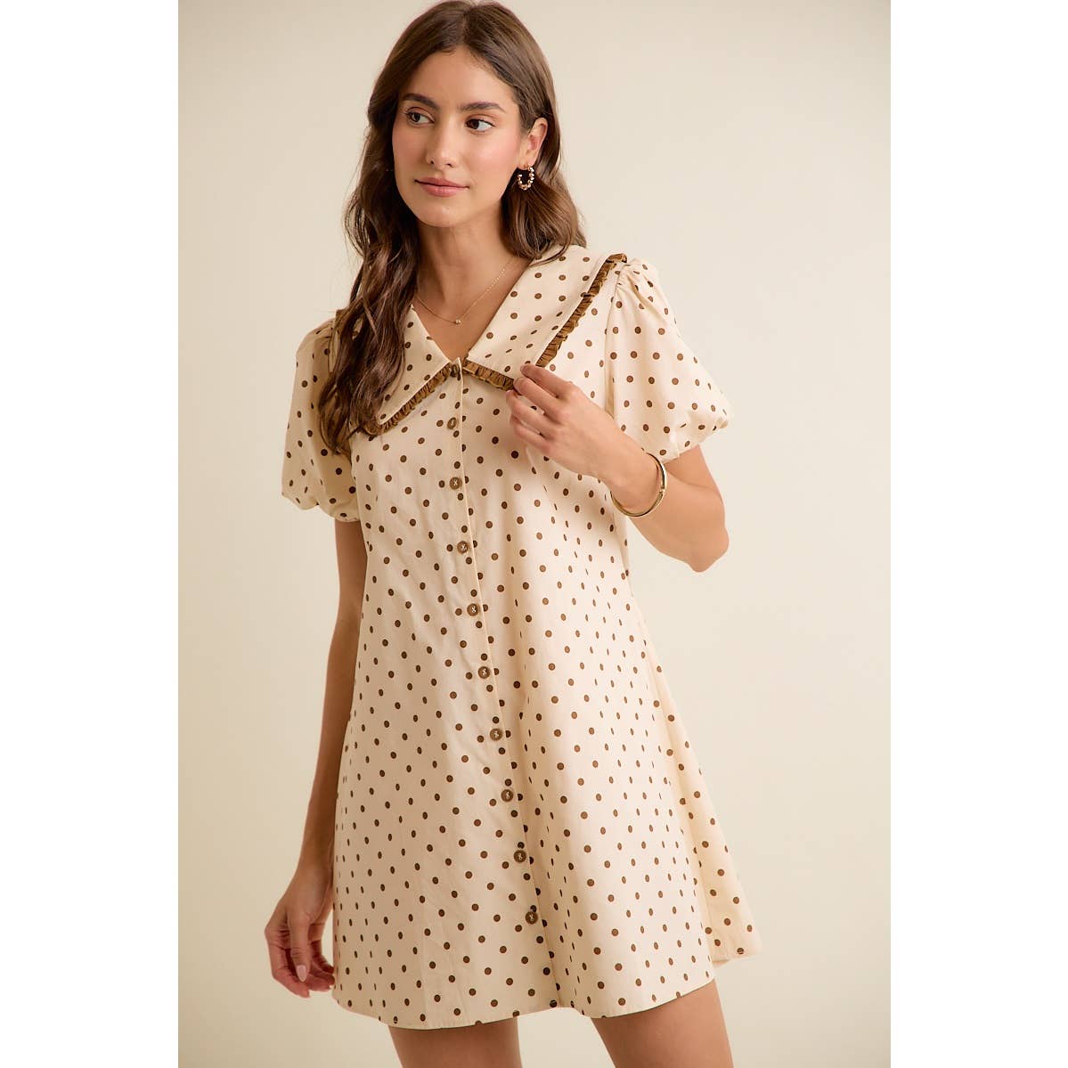Polka Dot Collar Dress