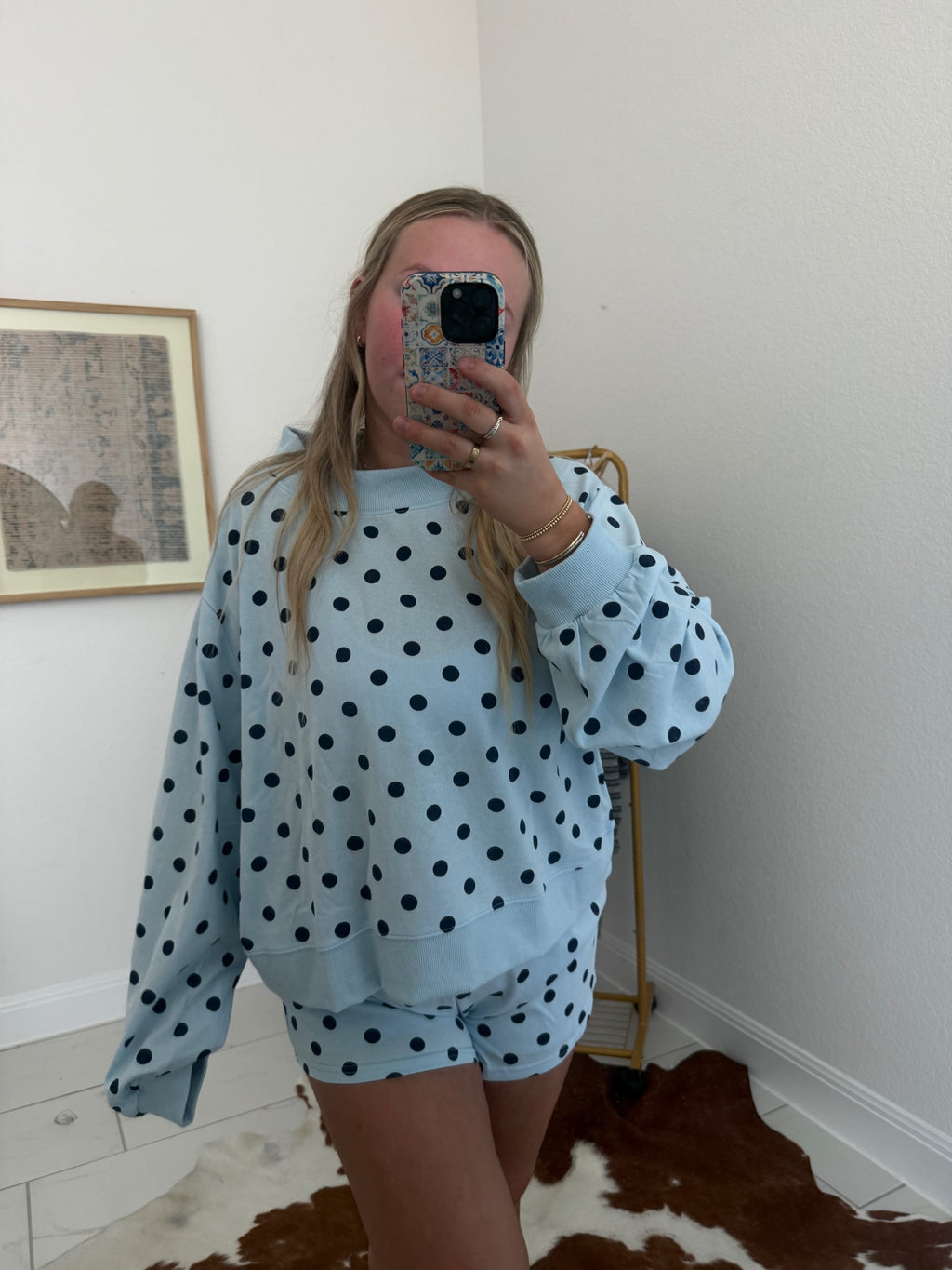 Daisy Polka Dot Crewneck