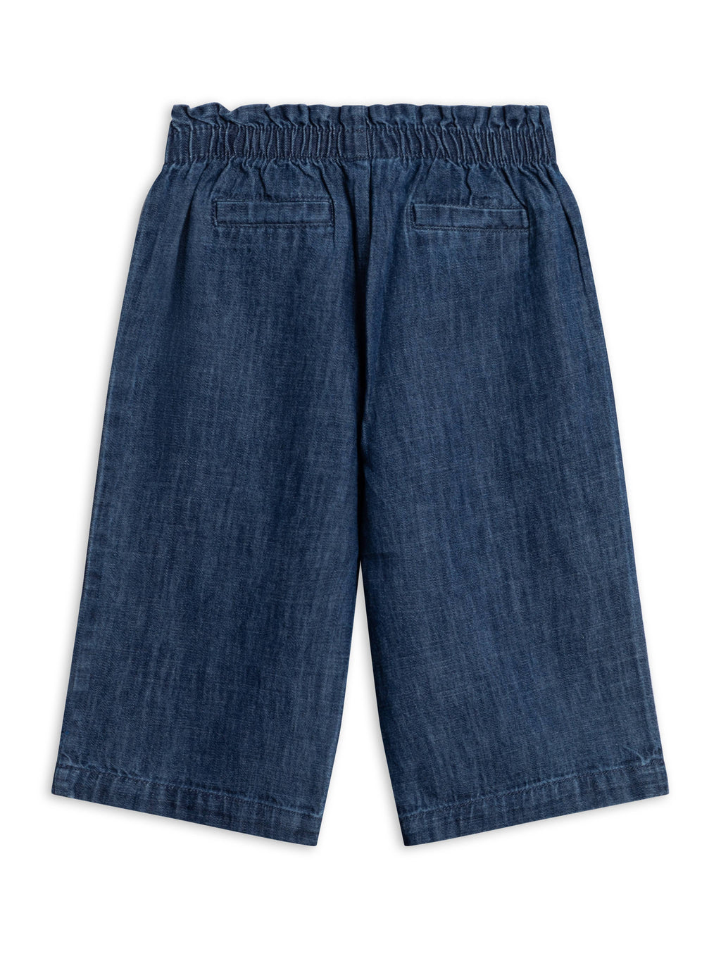 Rumi Chambray Ruffle Waist Wide Leg Pant - Chambray