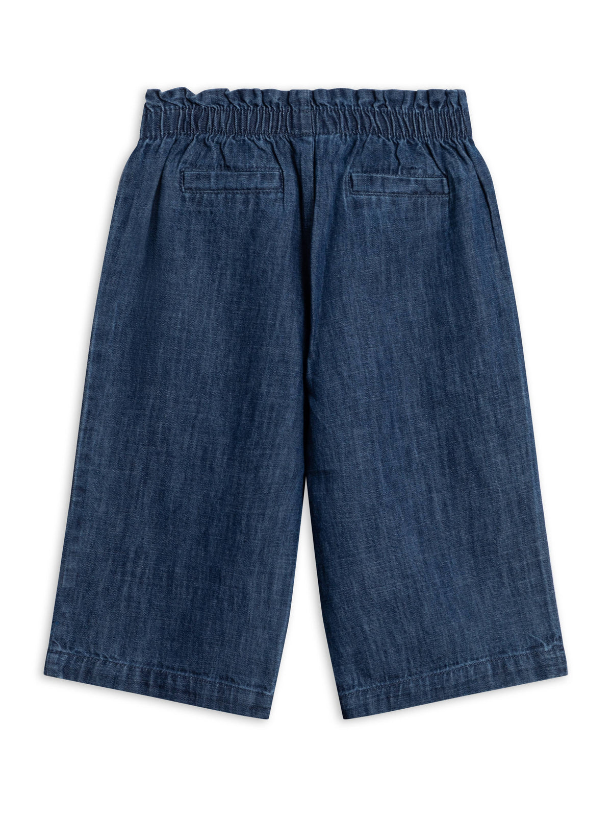 Rumi Chambray Ruffle Waist Wide Leg Pant - Chambray