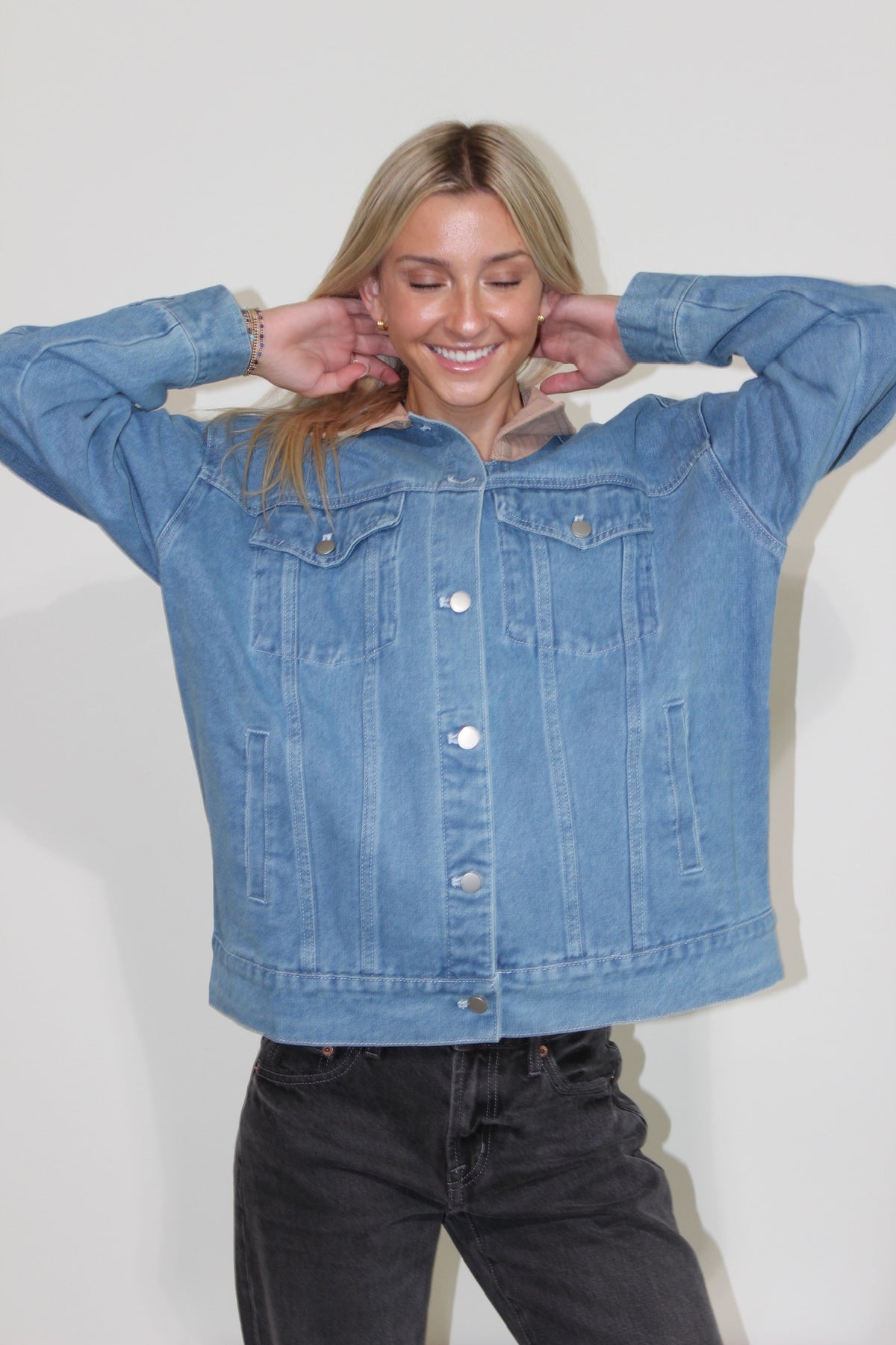 Oversized Denim Flag Jacket