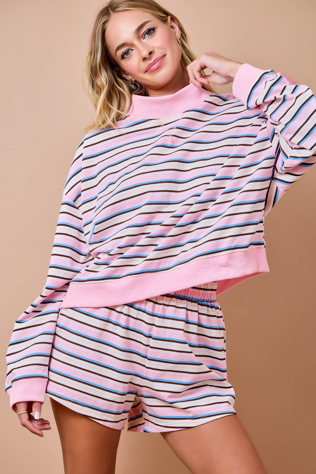 Pink Chloe Striped Sweatshirt