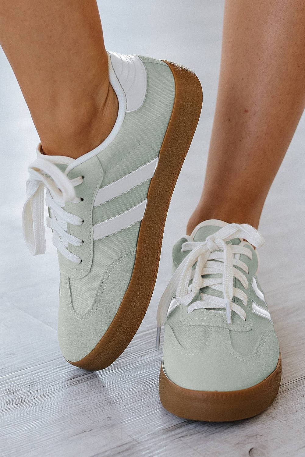 Striped Flat Sneakers